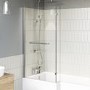 Lomax L Shape 1450mm 6mm Chrome Bath Screen with Towel Rail