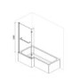 Lomax L Shape 1450mm 6mm Chrome Bath Screen with Towel Rail