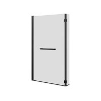 Lomax L Shape 1450mm 6mm Matt Black Bath Screen with Towel Rail