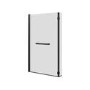Lomax L Shape 1450mm 6mm Matt Black Bath Screen with Towel Rail