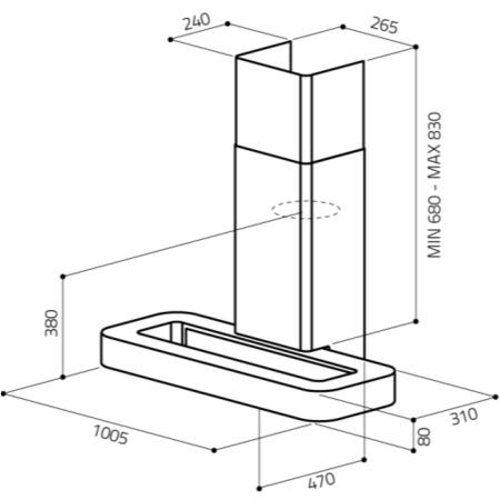 Elica Loop 90cm Chimney Hood in Stainless Steel