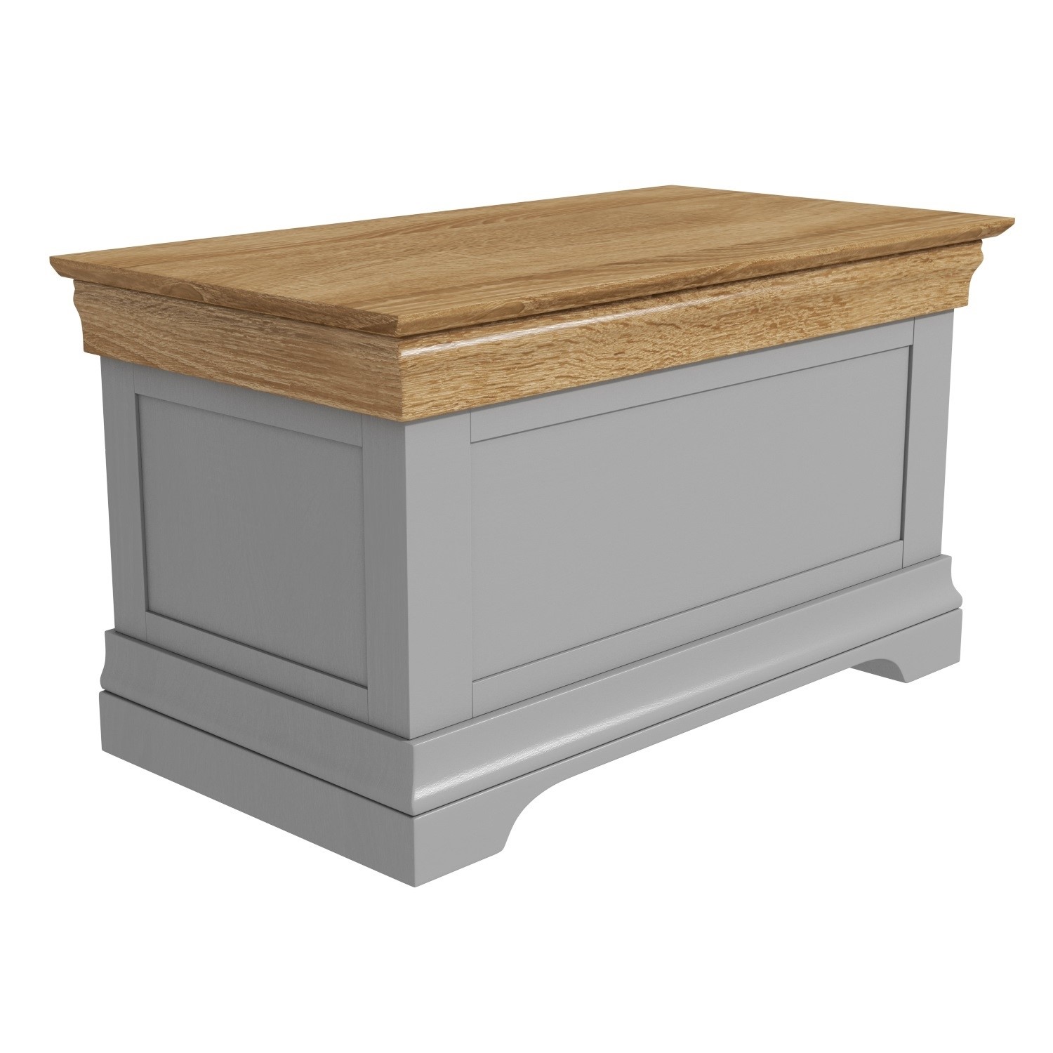 Grey Blanket Box Oak Top Solid Wood Bedroom Storage Toy Chest Trunk eBay