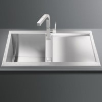 Smeg LQR861-2 Quadra 86cm 1.0 Bowl Reversible Ultra Low Profile Stainless Steel Sink