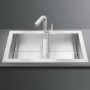 Smeg LQR862-2 Quadra 86cm 2.0 Bowl Reversible Ultra Low Profile Stainless Steel Sink