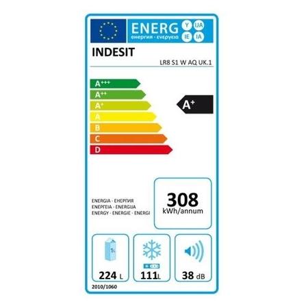 INDESIT LR8S1WAQ 335 Litre Freestanding Fridge Freezer 60/40 Split A+ Energy Rating 60cm Wide - White