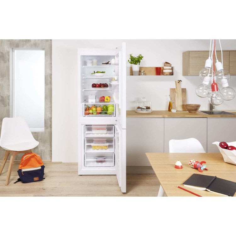 INDESIT LR8S1WAQ 335 Litre Freestanding Fridge Freezer 60/40 Split A+ Energy Rating 60cm Wide - White