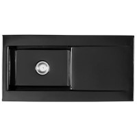 Astracast LS10GBHOMESK Liscio Single Bowl Reversible Drainer Ceramic Sink in Gloss Black