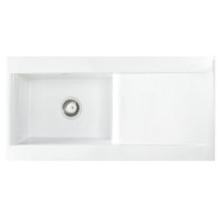 Astracast LS10WHHOMESK Liscio Single Bowl Reversible Drainer Ceramic Sink in Gloss White