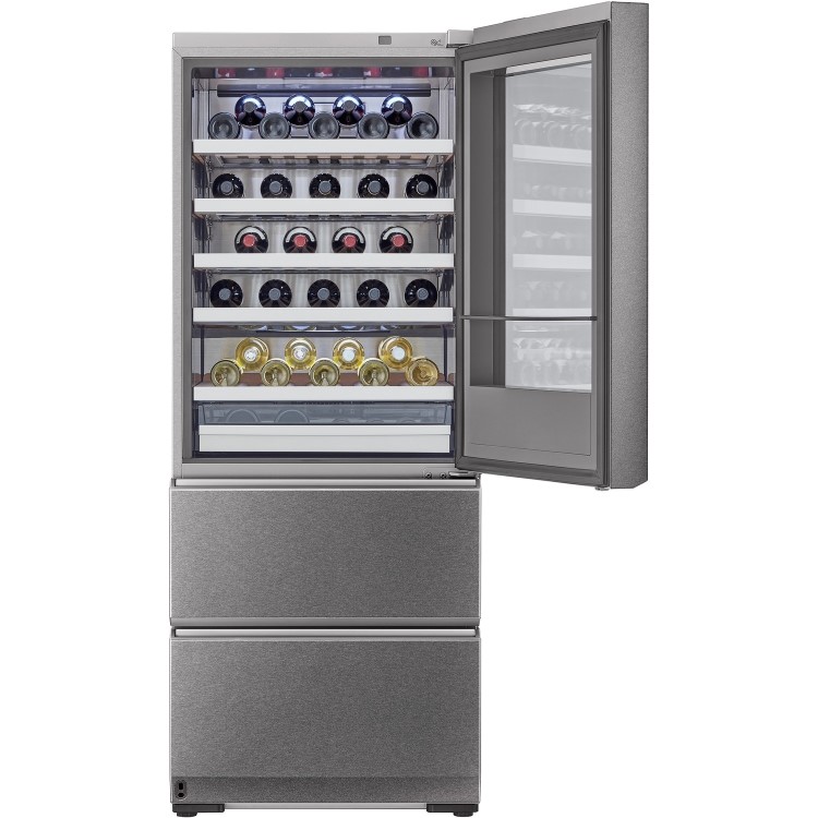 LG SIGNATURE 65 Bottle Capacity Triple Zone Wine Cellar - Stainless Steel