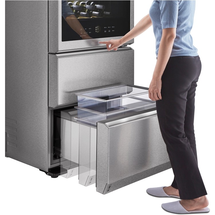 LG SIGNATURE 65 Bottle Capacity Triple Zone Wine Cellar - Stainless Steel