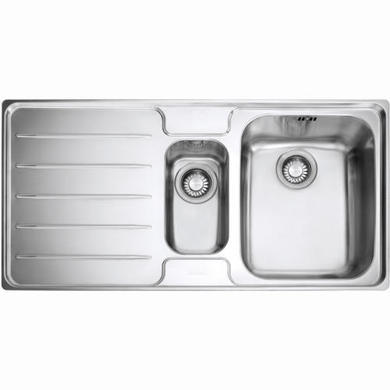 Franke LSX651LB Laser 1.5 Bowl SilkSteel Sink with Left Hand Drainer