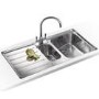 Franke LSX651LB Laser 1.5 Bowl SilkSteel Sink with Left Hand Drainer