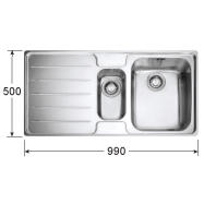 Franke LSX651LB Laser 1.5 Bowl SilkSteel Sink with Left Hand Drainer