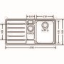 Franke LSX651RB Laser 1.5 Bowl SilkSteel Sink with Right Hand Drainer