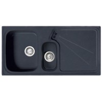 Astracast LU15RZTEXSKL Lausanne 1.5 Bowl Left Hand Drainer ROK TEX Composite Sink in Black