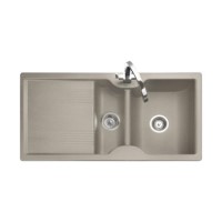 Rangemaster LU9852GM Lunar 985x508 1.5 Bowl Reversible Granite Oatmeal Composite Sink