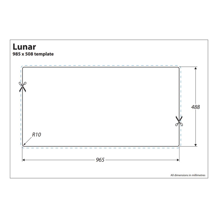 Rangemaster LU9852GM Lunar 985x508 1.5 Bowl Reversible Granite Oatmeal Composite Sink