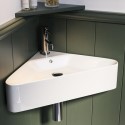 A1/LUCGW560X345 ONLY OPENED - White Wall Hung Corner Basin 560mm - Luca
