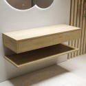 A1/LUGOAK1200 GRADE A1 - 1200mm Oak Wall Hung Countertop Shelves - Lugo