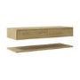 GRADE A1 - 1200mm Oak Wall Hung Countertop Shelves - Lugo