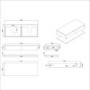 1200mm Black Wall Hung Countertop Double Vanity Unit with Black Square Basins and Shelf - Lugo
