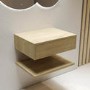 ONLY OPENED - 600mm Oak Wall Hung Countertop Shelves - Lugo