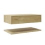 GRADE A1 - 800mm Wood Effect Wall Hung Countertop Vanity Shelves - Lugo