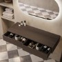 1200mm Walnut Wood Effect Wall Hung Double Countertop Vanity Unit - Lugo