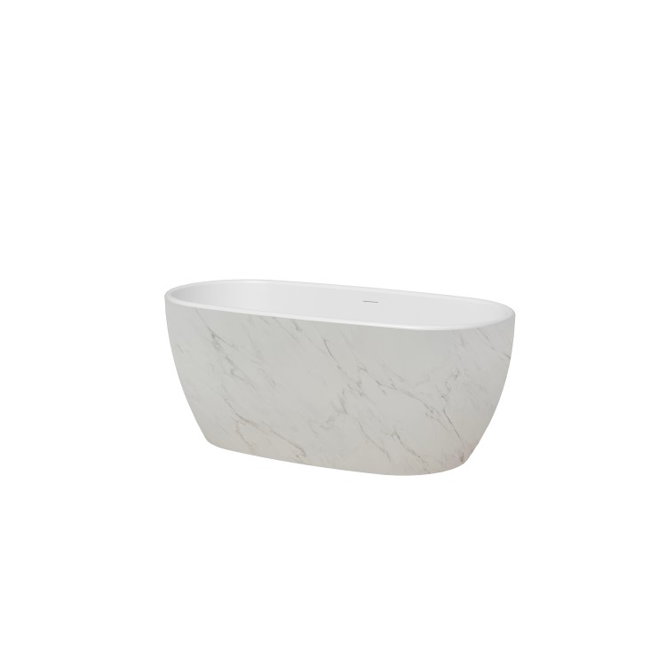Marble Effect Freestanding Double Ended Bath 1700 x 850mm - Lumo