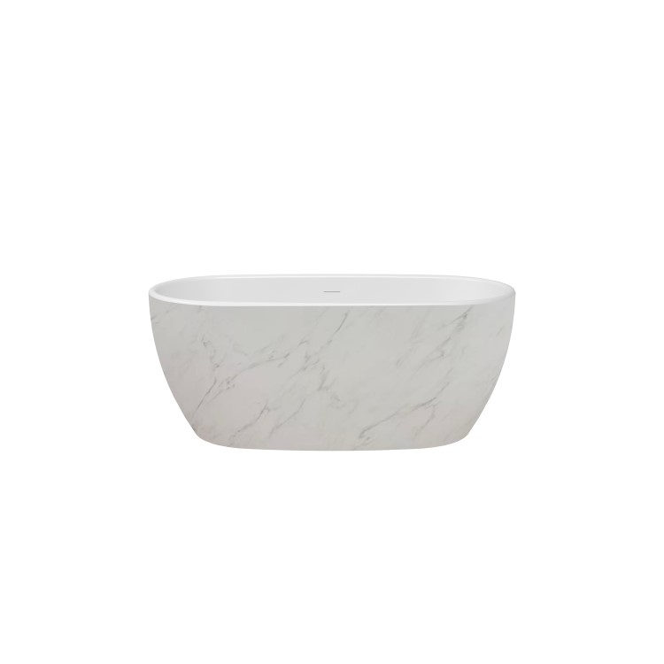 Marble Effect Freestanding Double Ended Bath 1700 x 850mm - Lumo