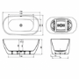 Marble Effect Freestanding Double Ended Bath 1700 x 850mm - Lumo