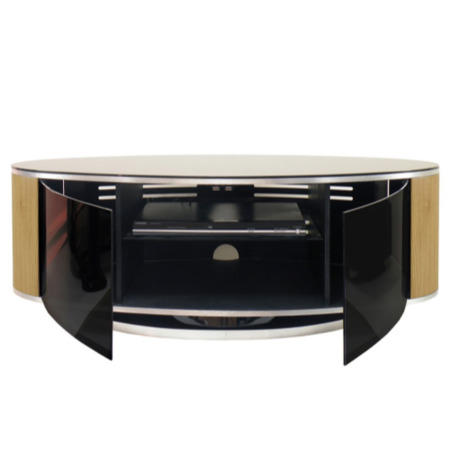 MDA Designs Luna Black and Oak TV Cabinet up to 50 inch 