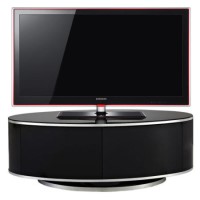 GRADE A1 - As new but box opened - MDA Designs Luna Black TV Cabinet up to 50 inch