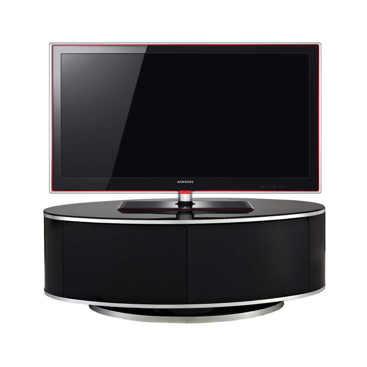 GRADE A1 - As new but box opened - MDA Designs Luna Black TV Cabinet up to 50 inch