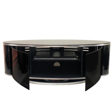 GRADE A1 - As new but box opened - MDA Designs Luna Black TV Cabinet up to 50 inch