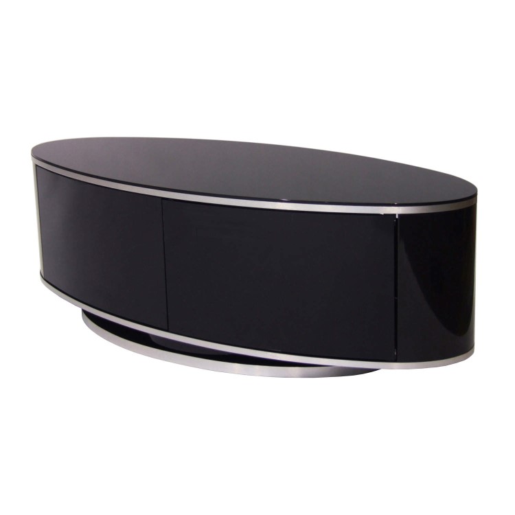 GRADE A1 - As new but box opened - MDA Designs Luna Black TV Cabinet up to 50 inch