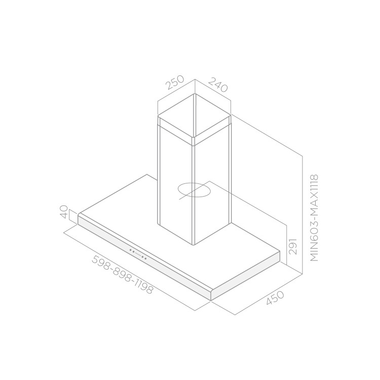 Elica LUNA-120 Chimney Cooker Hood 120cm Stainless Steel
