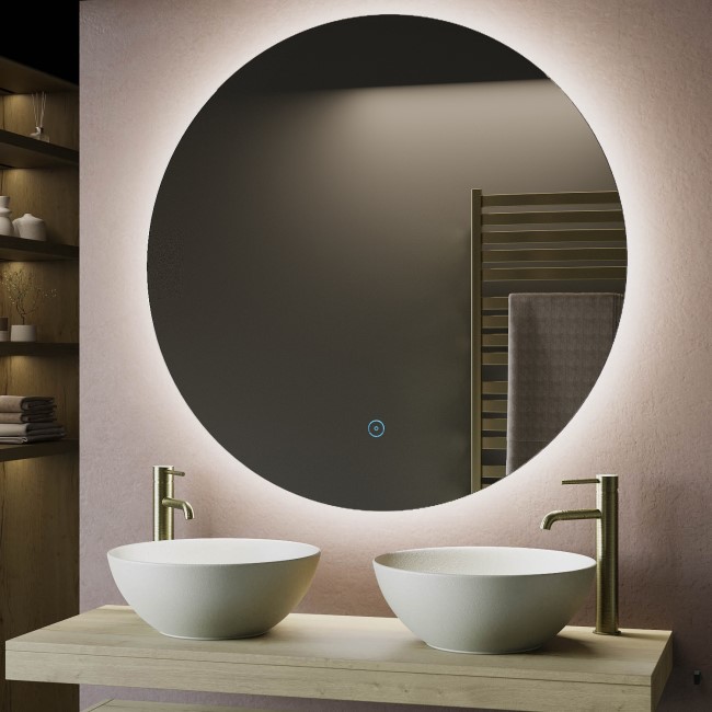 Round Backlit LED Heated Bathroom Mirror 1000mm Luna LUNA1000