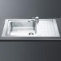 Smeg LV951D-3 86.5cm Stainless Steel SB Single Right Hand Drainer Ultra Low Profile Sink
