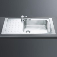 Smeg LV951S-3 86.5cm Stainless Steel SB Single Left Hand Drainer Ultra Low Profile Sink