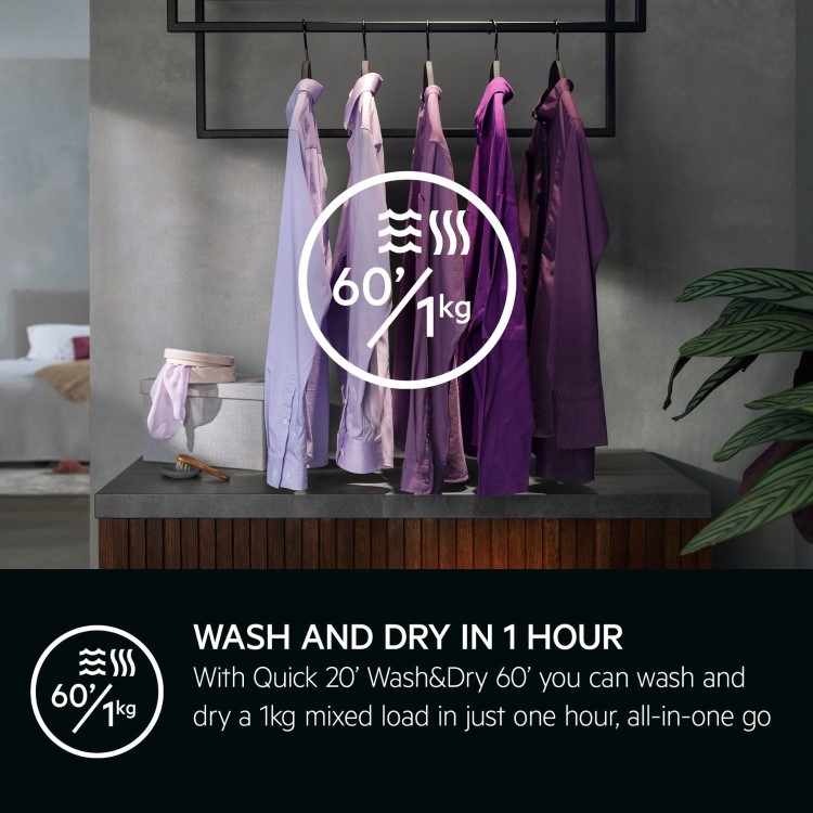 AEG 7000 Series ProSteam&reg; 8kg Wash 5kg Dry 1400rpm Washer Dryer - White
