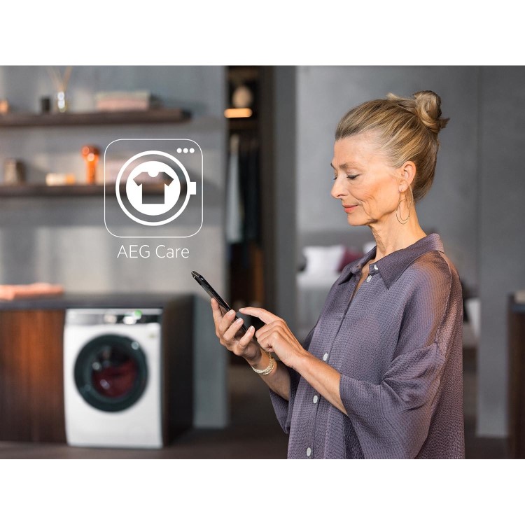 Refurbished AEG 8000 Series LWR8516O5UD Freestanding 10/6KG 1600 Spin Washer Dryer White