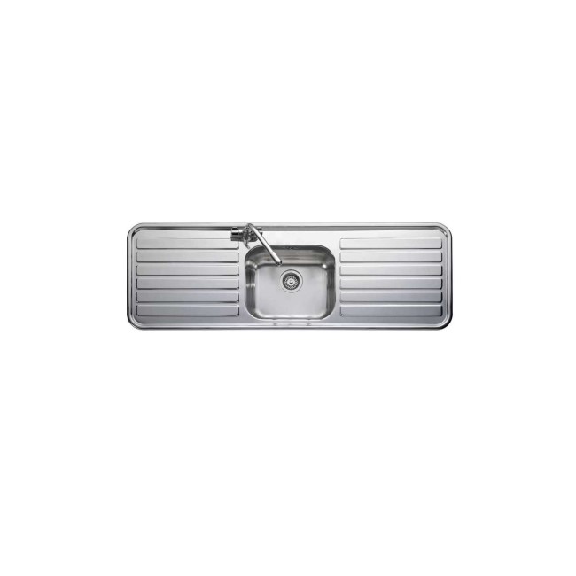 Leisure Sinks LX155 Luxe Stainless Steel 1500x500 1.0 Bowl 2 Drainer 1 Taphole Including Popup Waste