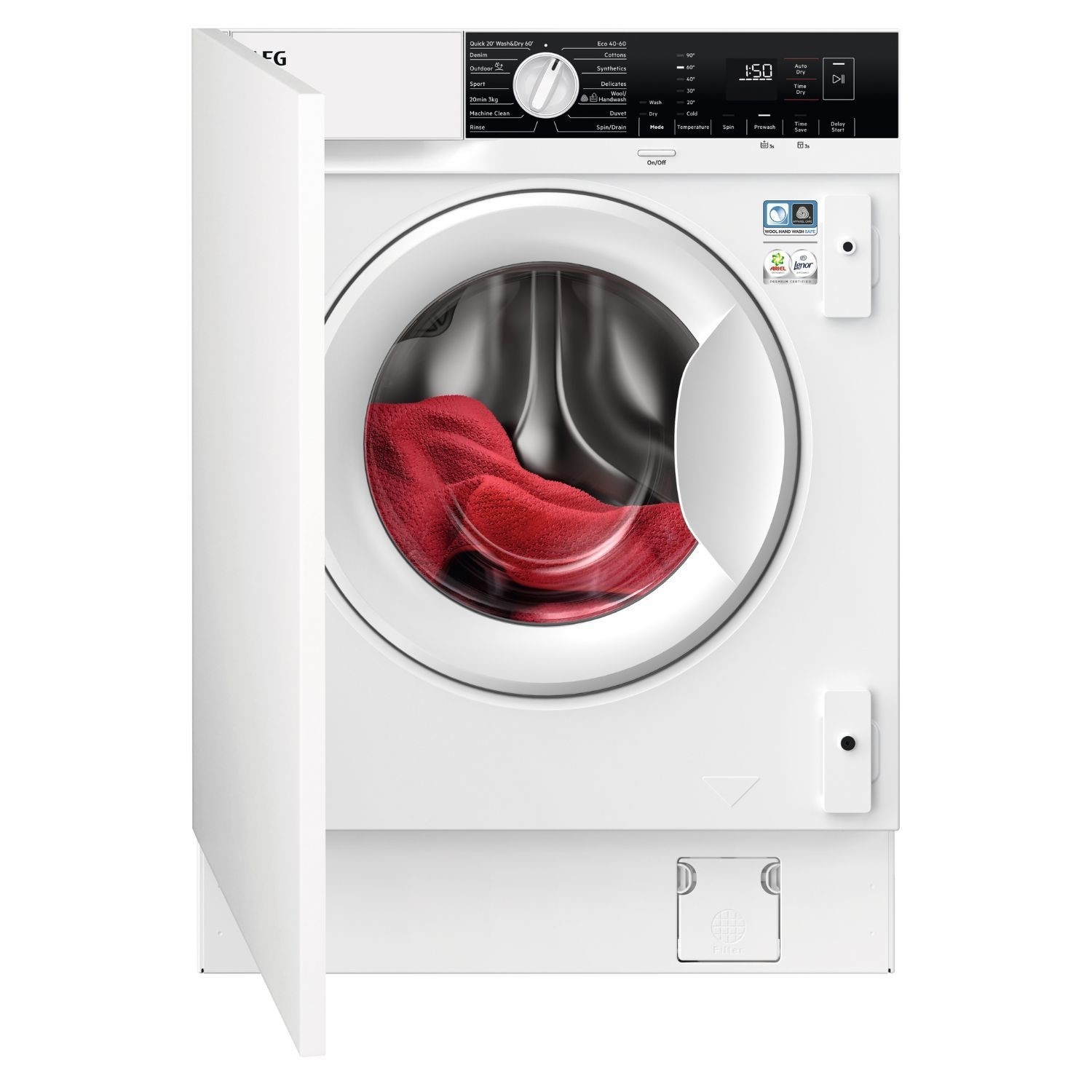 AEG LX6WG74634BI 7000 Series AutoSense 7kg Wash 4kg Dry 1600rpm Integrated Washer Dryer - White AEG LX6WG74634BI 7000 Series AutoSense 7kg Wash 4kg Dry 1600rpm Integrated Washer Dryer - White