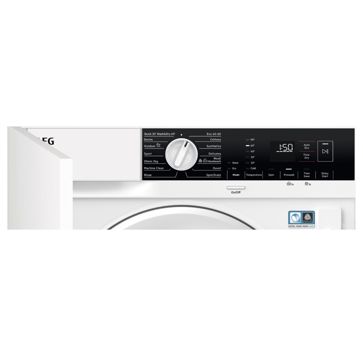 AEG LX6WG74634BI 7000 Series AutoSense 7kg Wash 4kg Dry 1600rpm Integrated Washer Dryer - White AEG LX6WG74634BI 7000 Series AutoSense 7kg Wash 4kg Dry 1600rpm Integrated Washer Dryer - White