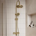 A1/LYBBEXPSWS GRADE A1 - Brushed Brass Thermostatic Traditional Mixer Shower Set with Bath Filler Spout - Lyla
