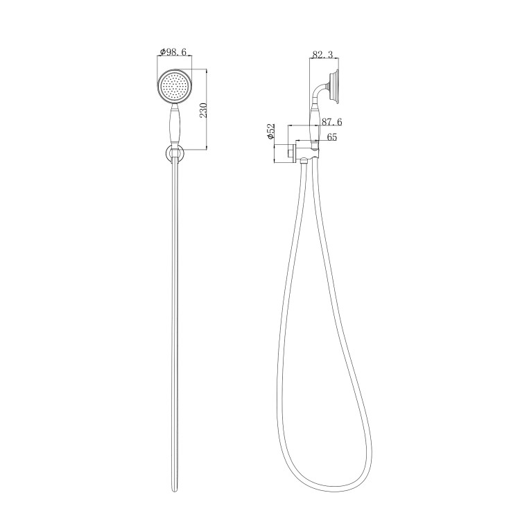 Brushed Brass 2 Outlet Wall Mounted Mixer Shower Set With Hand Shower & Slide Rail Kit - Lyla