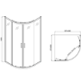 Chrome 4mm Glass Quadrant Shower Enclosure 900mm- Lyra