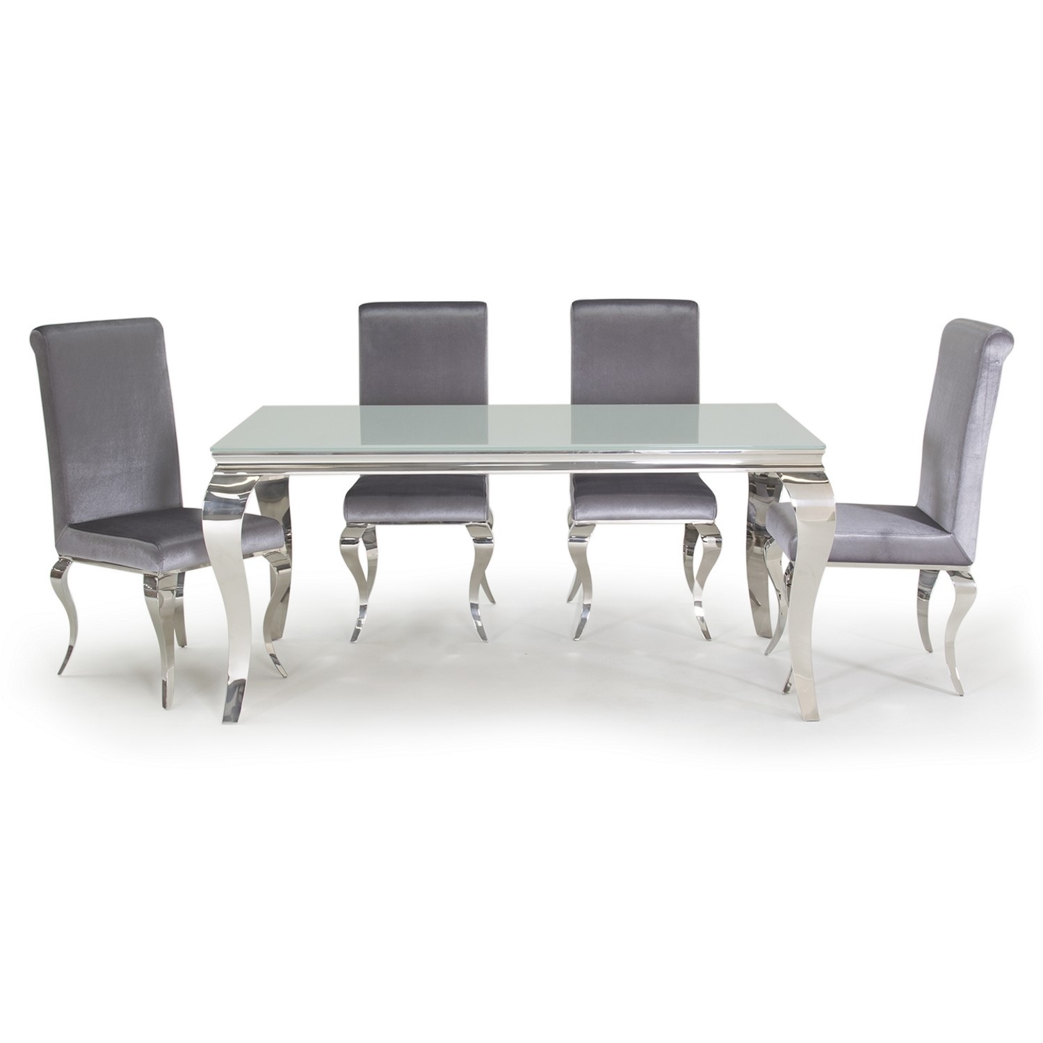 Louis Mirrored Dining Chairs Silver Velvet Pair Of By Image Is Loading Louis Mirrored Dining Chairs Silver Velvet Pair Of