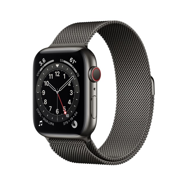 Apple Watch Series 6 GPS + Cellular - 44mm Graphite Stainless Steel Case with Graphite Milanese Loop